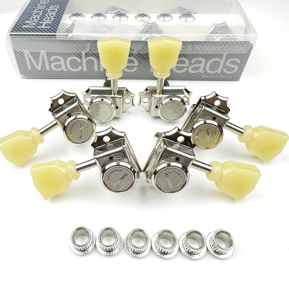 1 Set 3R3L Vintage Deluxe Locking Electric Guitar Machine Heads Tuners For LP SG Guitar Lock String Tuning Pegs Nickel