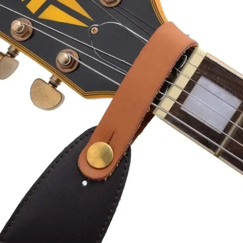 1PC Folk Guitar Strap Buckle Leather Belt Guitar Neck Strap Safe Lock Holder for Ukulele Classic Bass Guitar Parts Accessories..