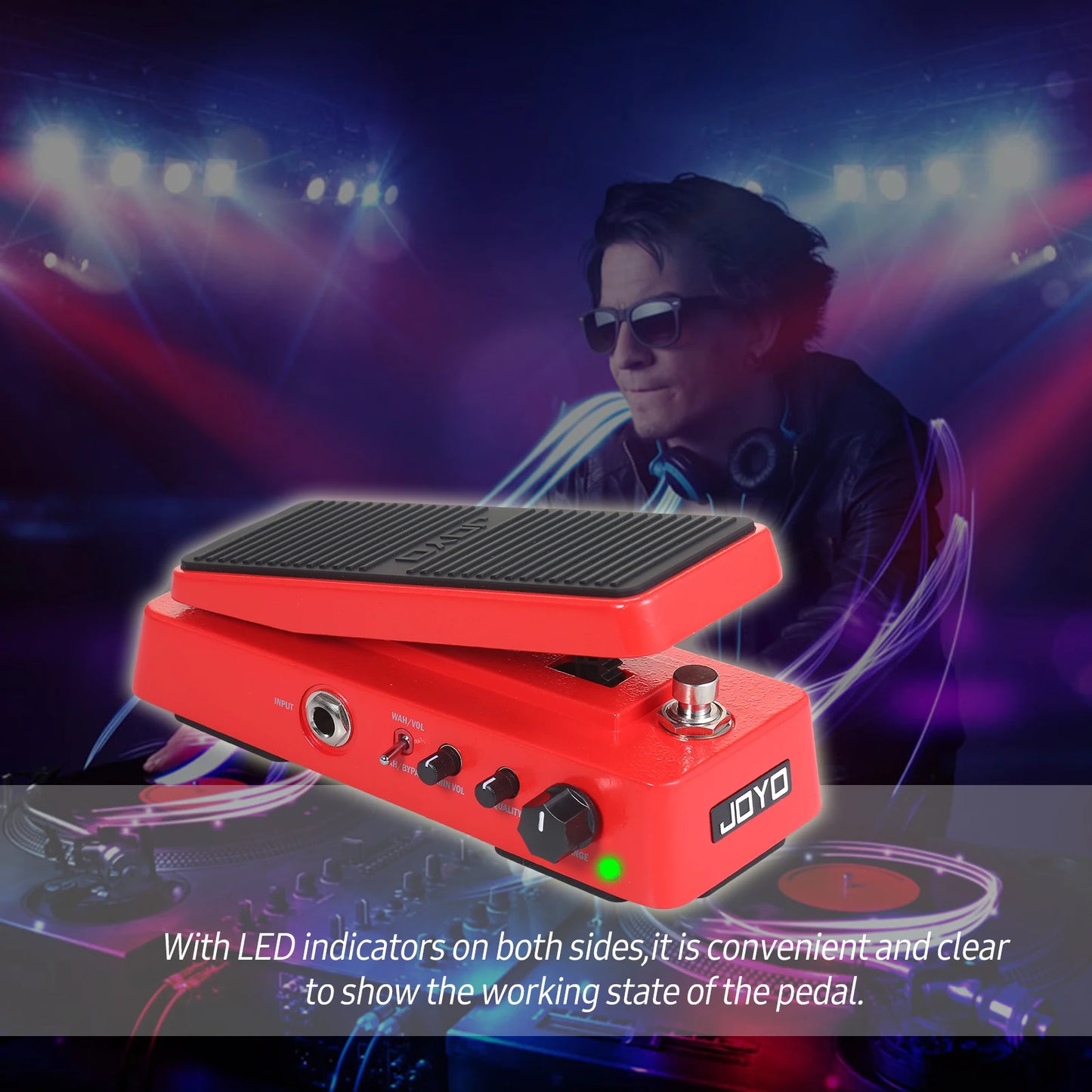 2-In-1 Electric Guitar Tones Effect Pedal with Adjustable Tones and Volumes Wah-Wah Pedal for Electric Guitar Players Musical