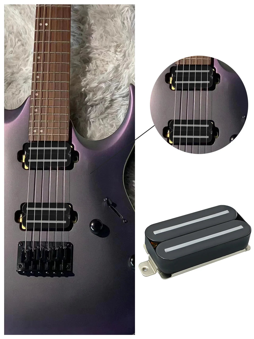 Phrilam Pro Super Power  Electric Guitar Hot Dual Rails Pickup Humbucker Pickup 14.1K Black Guitar Parts