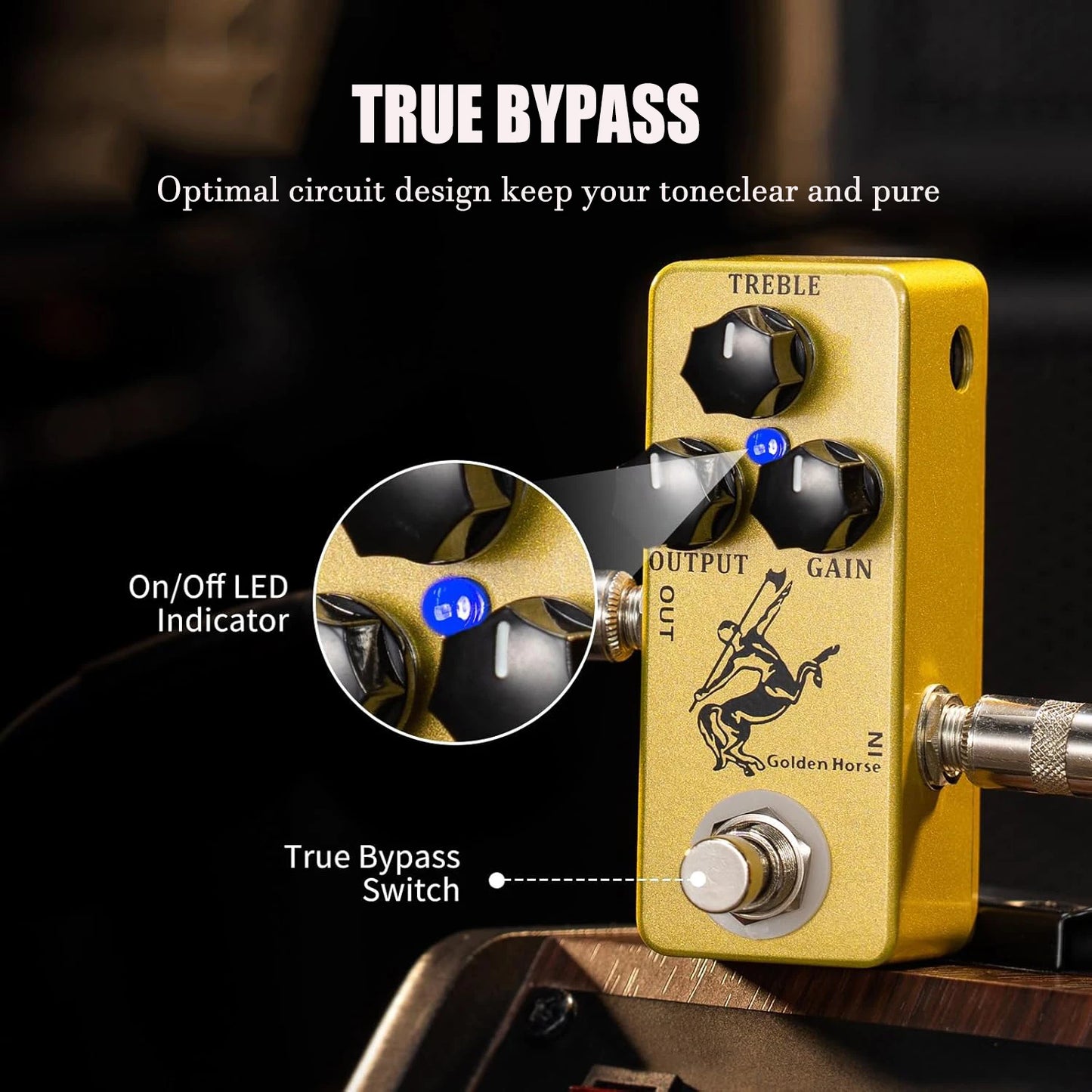 MOSKY Golden Horse/Silver Horse Mini Overdrive Guitar Effect Pedal | True Bypass | Dual Voice Modes | Analog Circuit