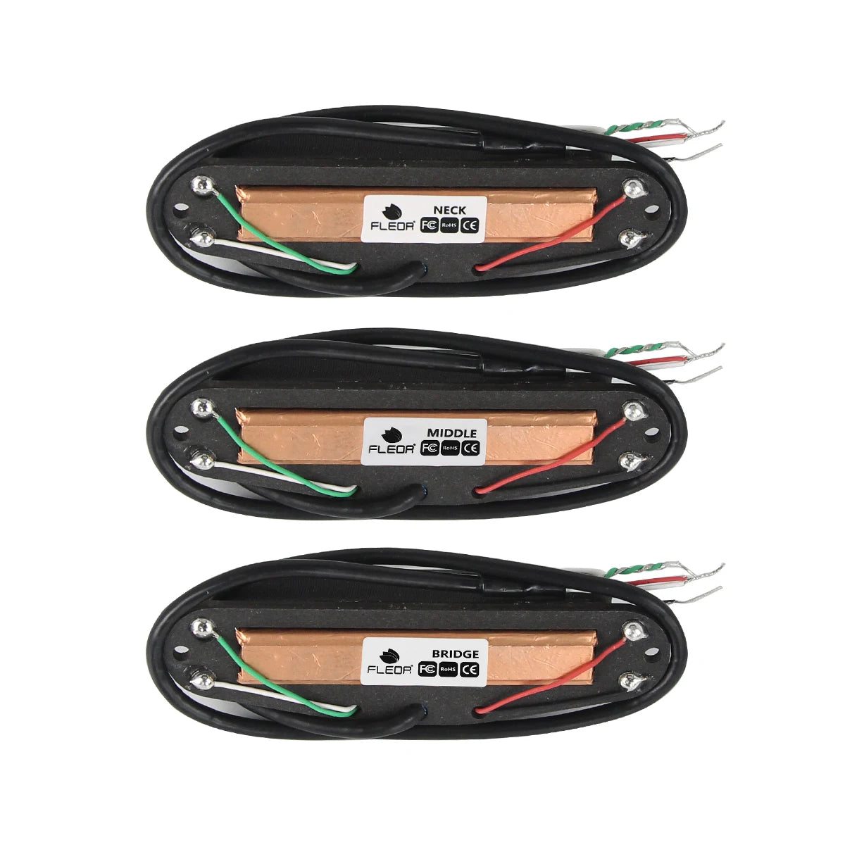 FLEOR 1PCS Alnico 5 Hot Dual Rails Humbucker Pickup Single Coil Sized fit ST/SQ Guitar Parts, Black/White/Yellow Option