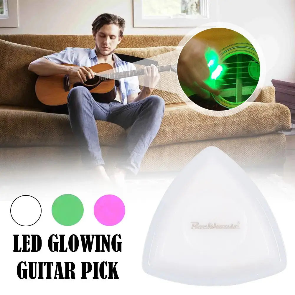LED Glowing Guitar Pick Plastic Personalized Guitar Paddles Luminous Pick Musical Stringed Instrument Glowing Plectrum