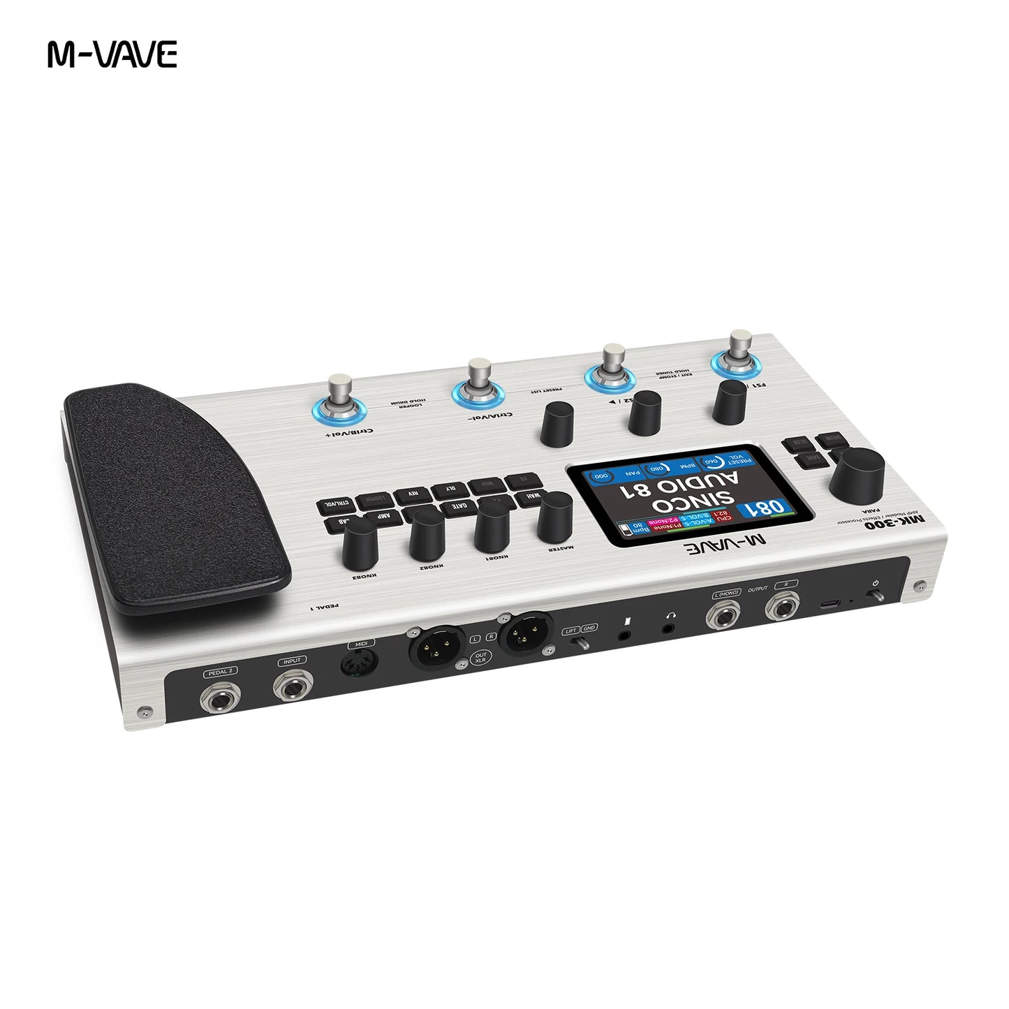 M-VAVE MK-300 Multi-Function Guitar/Bass Effector Pedal | 300s Looper+128 Drum MIDI DAW | ANN Neural Modeling 120AMP/360FX