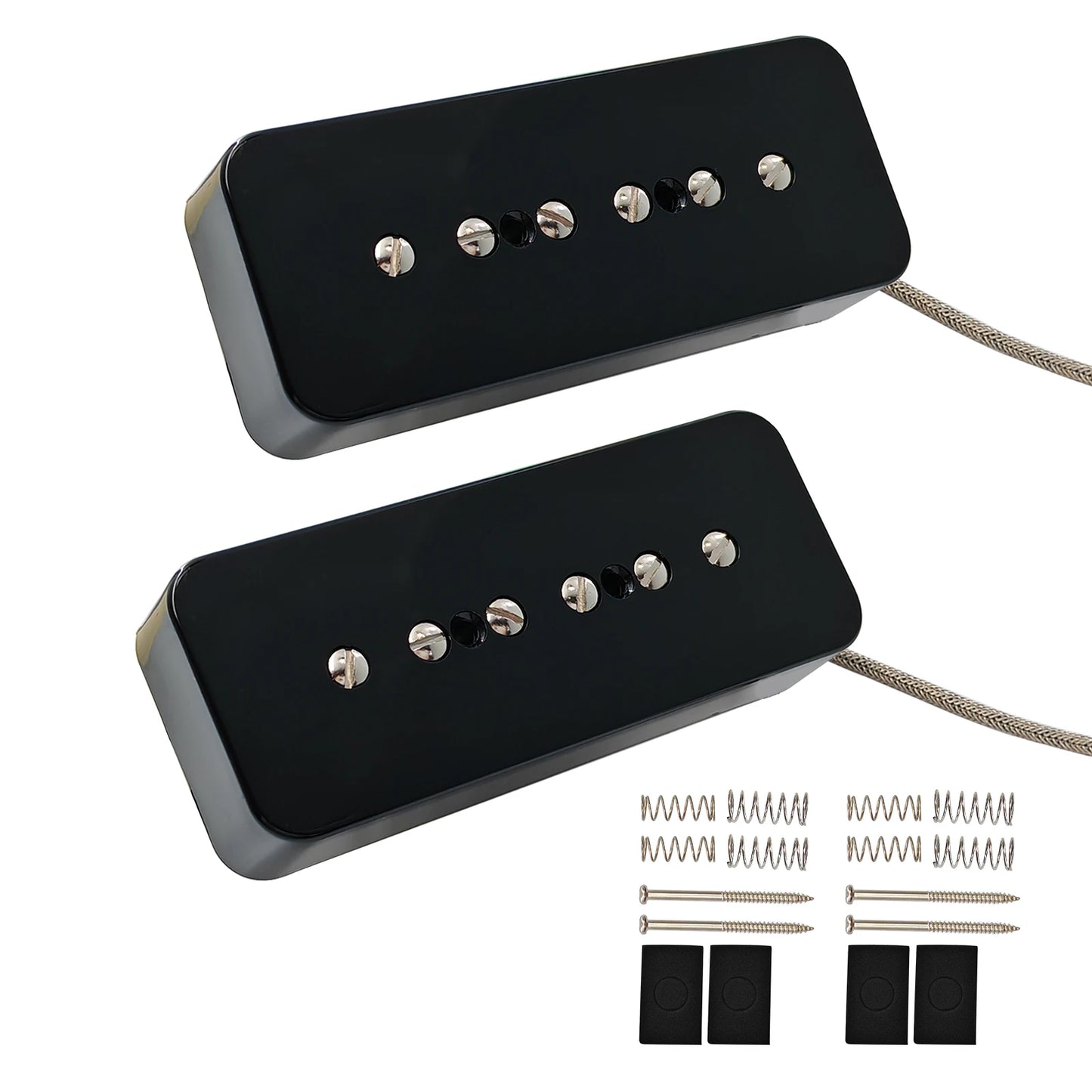 Phrilam ProP90-BLA High output Alnico5 P90 Soapbar Single Coil Pickup for Les Paul LP SG Electric Guitar Neck Bridge Pickups Set