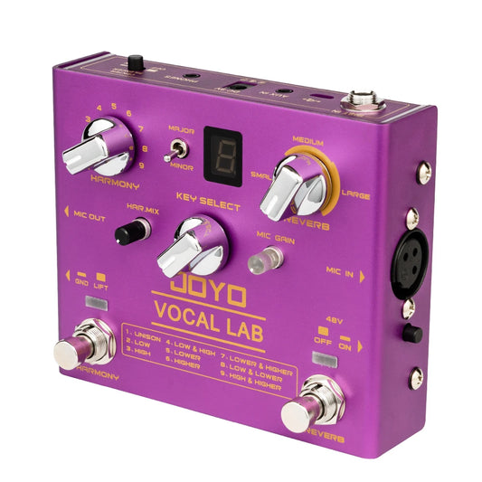 JOYO R-16 Vocal Effects Pedal Reverb Guitar Effector With 48V Phantom Power Supporting Multiple Types of Microphones