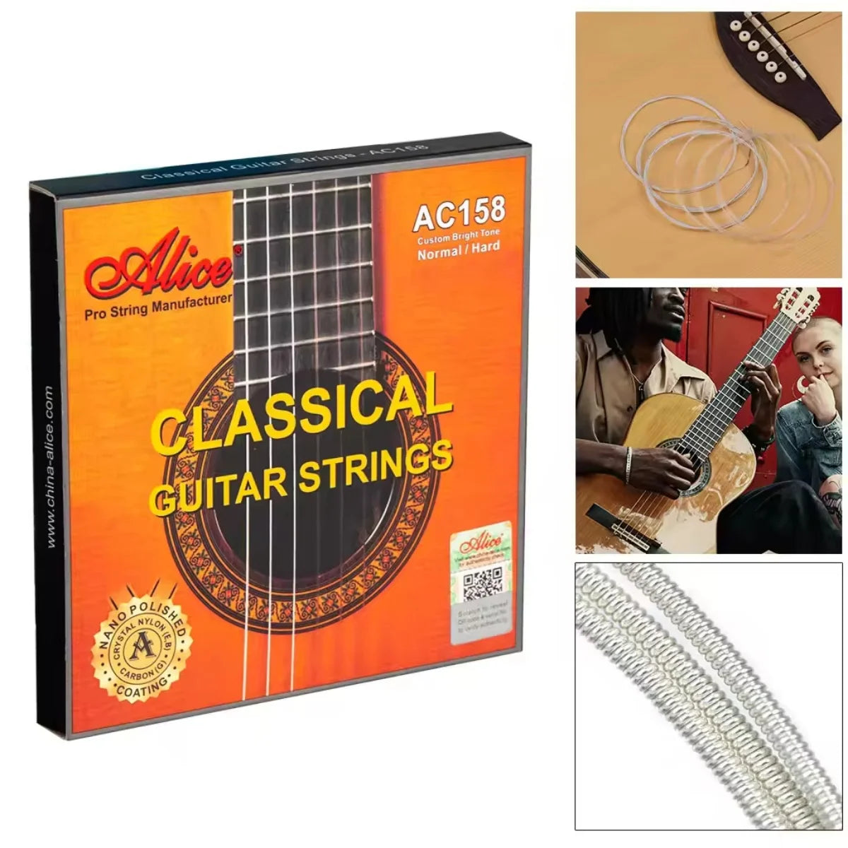 Alice Classical Guitar Strings 6 Pcs/Set Nylon Core Strings Instruments Accessories/AC148/AC158/AC108/AC130/AC139/AC136/AC132