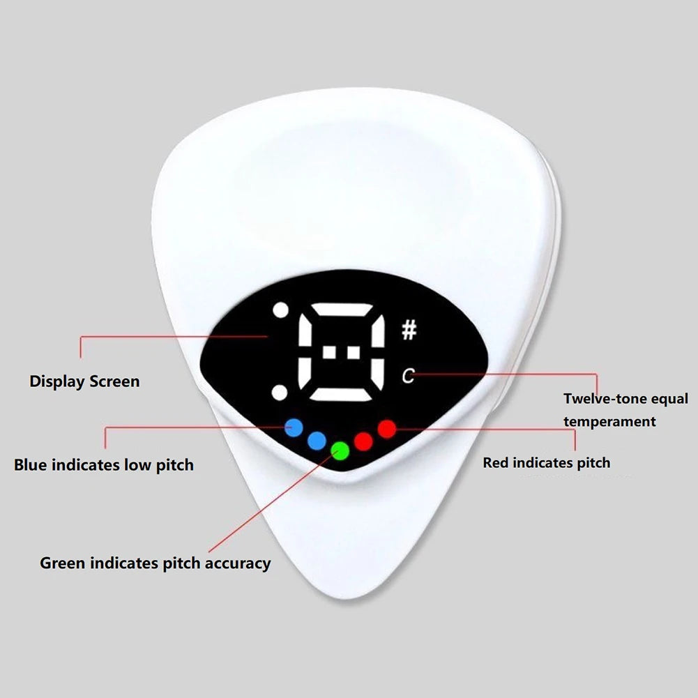 2 in 1 Guitar Picks Tuner Digital Electronic Tuner Electric Guitar Tuner for Acoustic/Electric Guitar Bass