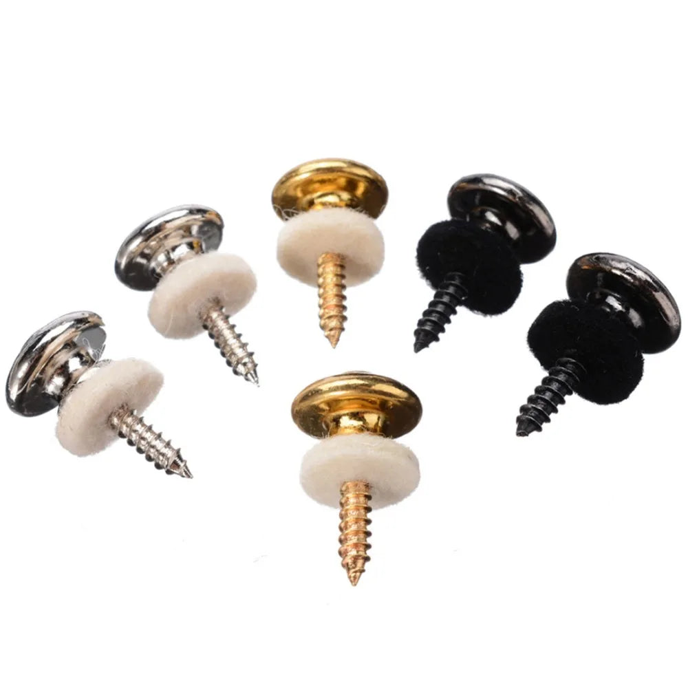 2pcs Chrome Copper Guitar Strap Locks Mushrooms Heads Guitar Bass Strap Locks Pins Belt Buckle Buttons Silver/Black/Silver New