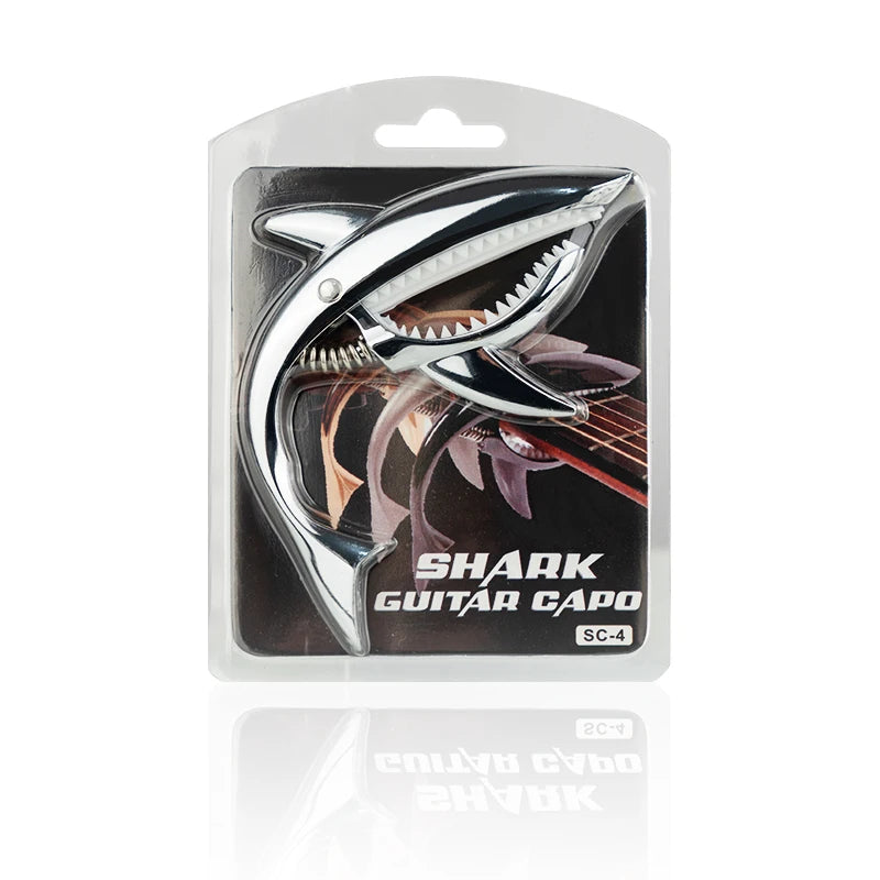 New Shark-Shaped Capo, High Aesthetic Appeal, Personalized Folk Guitar Capo, Metal Clip, Guitar Capo Accessory