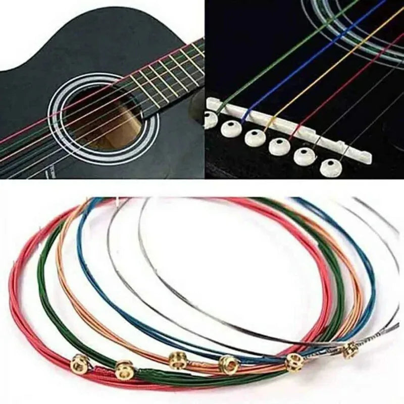 6PCS/Set Universal Acoustic Guitar Strings, Brass Core Strings, Guitar Strings for Folk Acoustic Guitar, Guitar Accessories