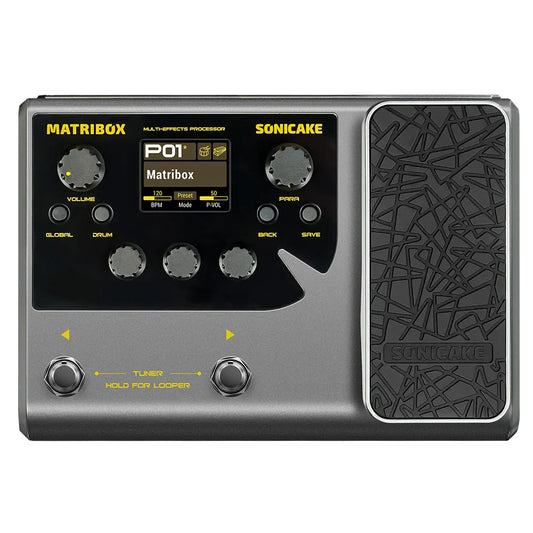 SONICAKE Matribox 140 Built-in Guitar/Bass/Acoustic Multi Effects Processor with Expression pedal Looper Modeling AMP QME-50
