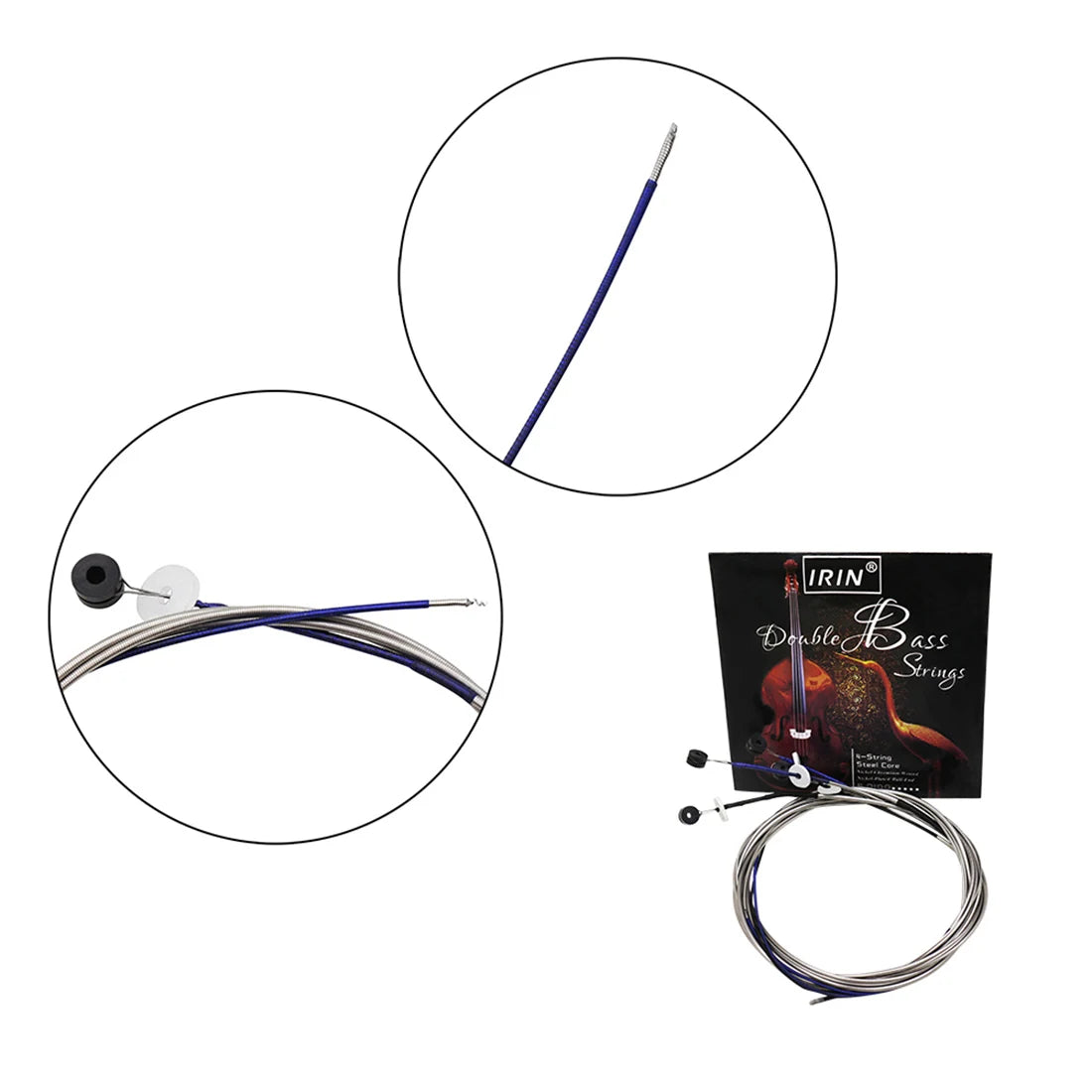IRIN BD100 Double Bass Strings Big Bass Strings Steel Wire Core Silver-plated Alloy Wound Stringed Instrument Parts Accessories