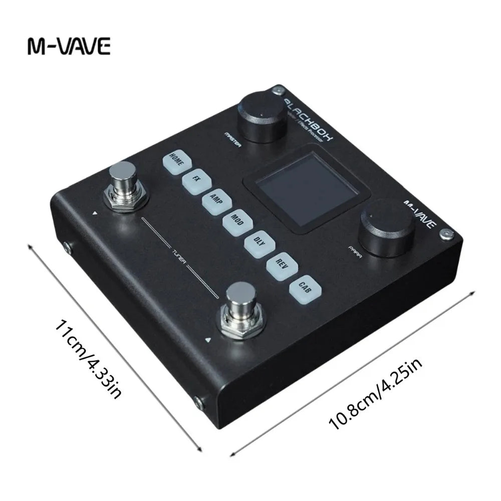 M-VAVE Black Box Effect Pedals Guitar / Bass AMP Modeler Multi Effects Processor Rechargeable for Electric Guitar Bass