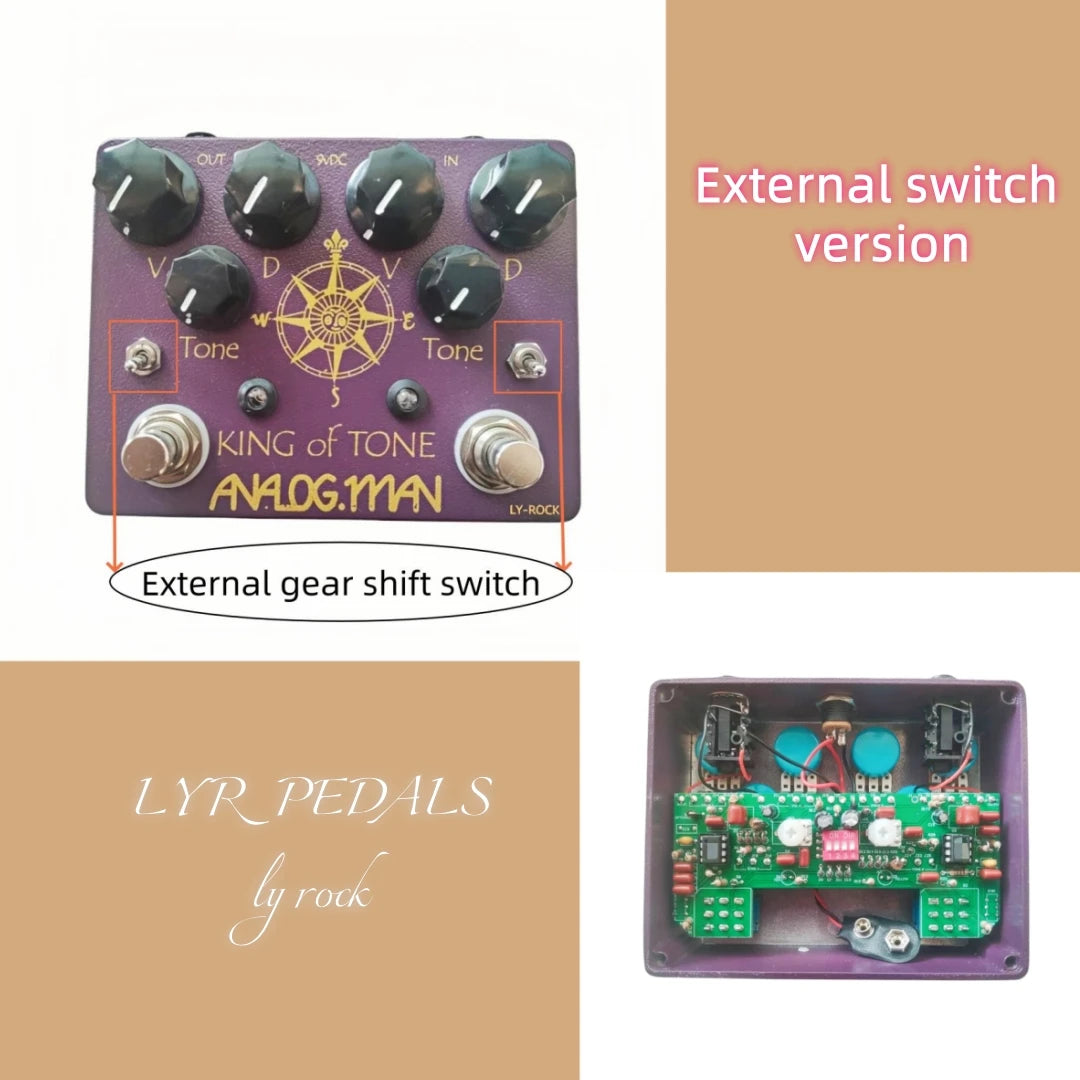 LYR PEDALS ly rock ,Guitar OVERDRIVE effect pedal, king of tone/king of clone, classic guitar pedal, purple, true bypass