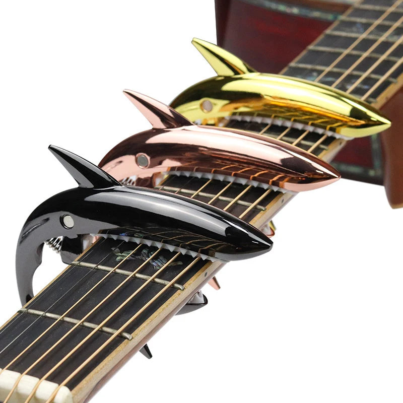 Metal Shark Capo Acoustic Guitar Electric Guitar Tone Variation Clip Bass Bridge Zinc Alloy Musical Instrument Accessories