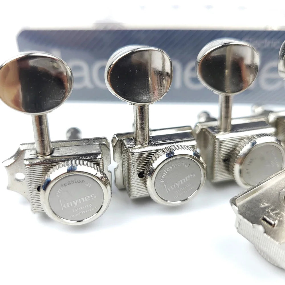 1 Set 6 In-line Locking Vintage Electric Guitar Machine Heads Tuners For ST TL Guitar Lock String Tuning Pegs ( Nickel )