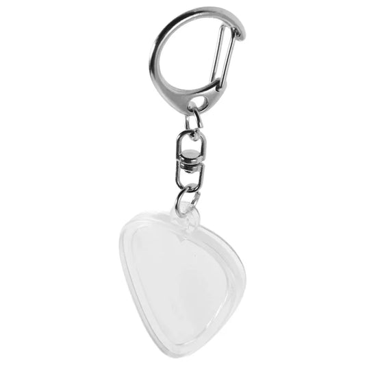 Guitar Pick Collection Box Clear Holder Keyring Bag Heart Shaped Picks Size Case Musical Accessories Guitarists Storage Key Ring