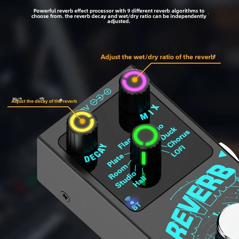 Digital Reverb Guitar Pedal - 9 Unique Reverb Effects Guitar  Effects Pedal  Effect Attenuation/Mix Knob Multifunctional