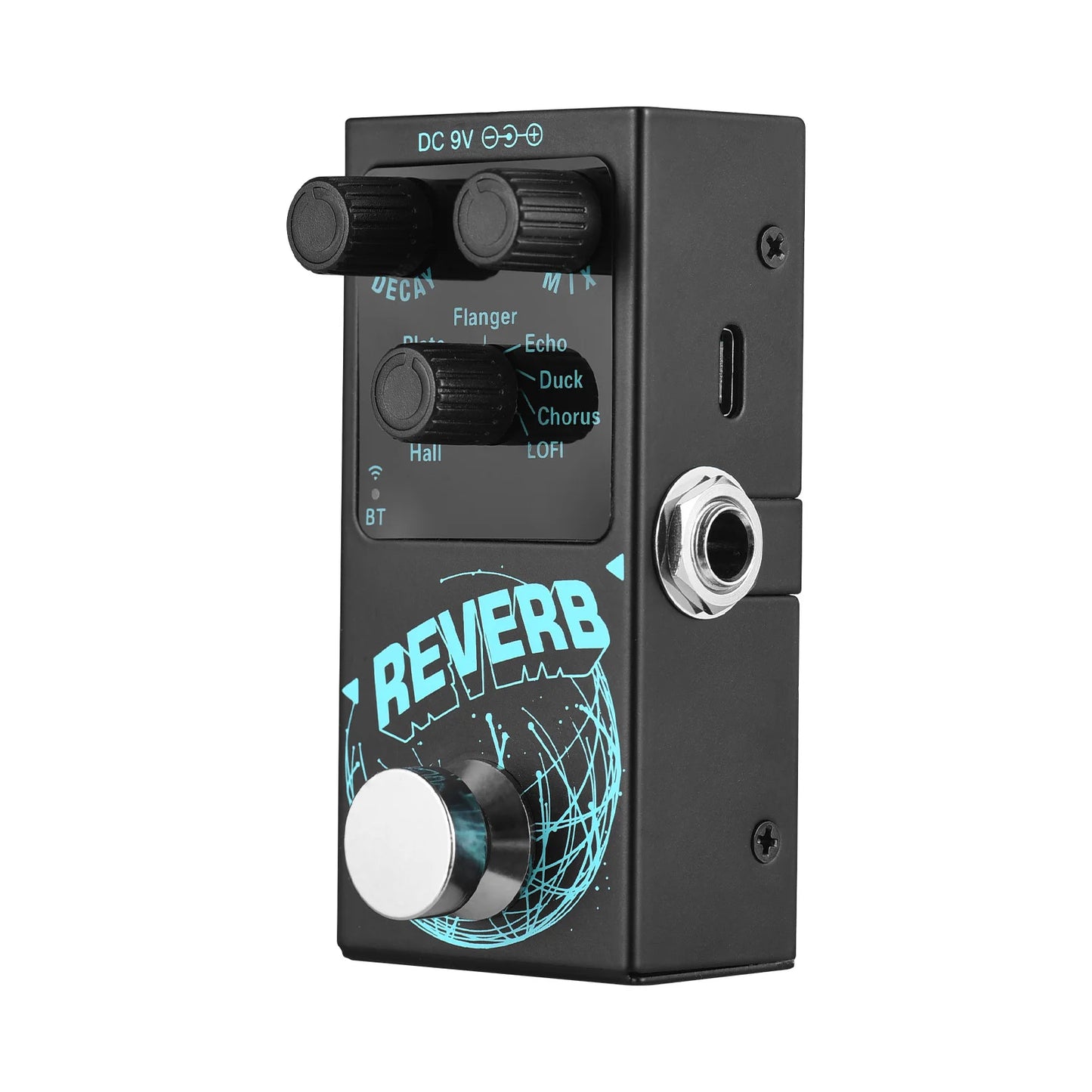 Guitar Effects Pedal Digital Reverb Guitar 9 Different Reverb Guitar Effect Pedal Wireless Accompaniment DECAY/MIX Luminous