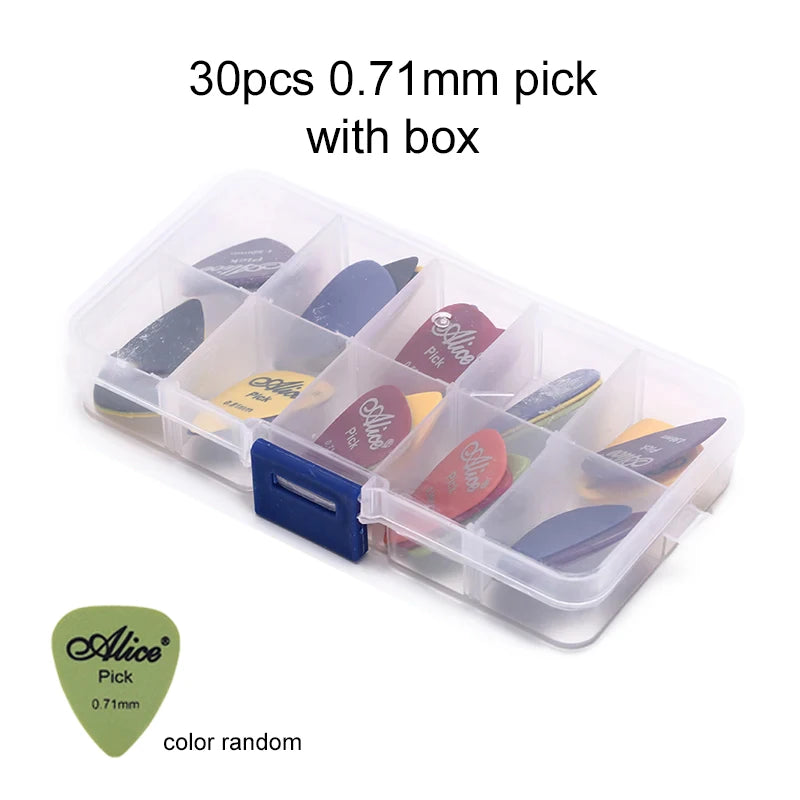 30pcs Guitar Pick with Box Solid Color Celluloid Water Droplet Shape String Instrument Accessory for Electric Guitar Bass TMZ