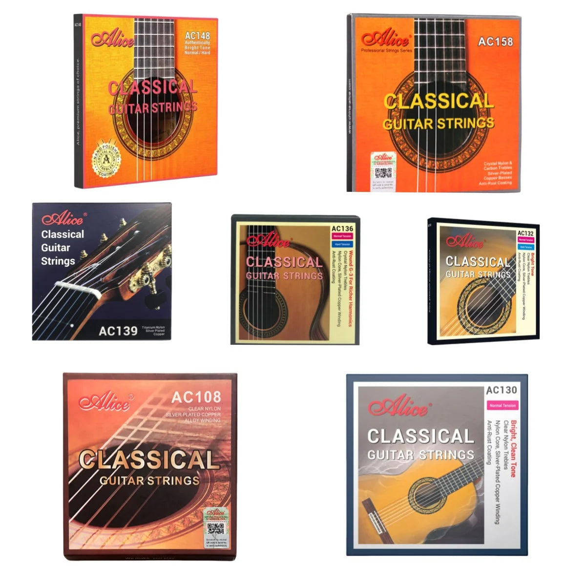 Alice Classical Guitar Strings 6 Pcs/Set Nylon Core Strings Instruments Accessories/AC148/AC158/AC108/AC130/AC139/AC136/AC132