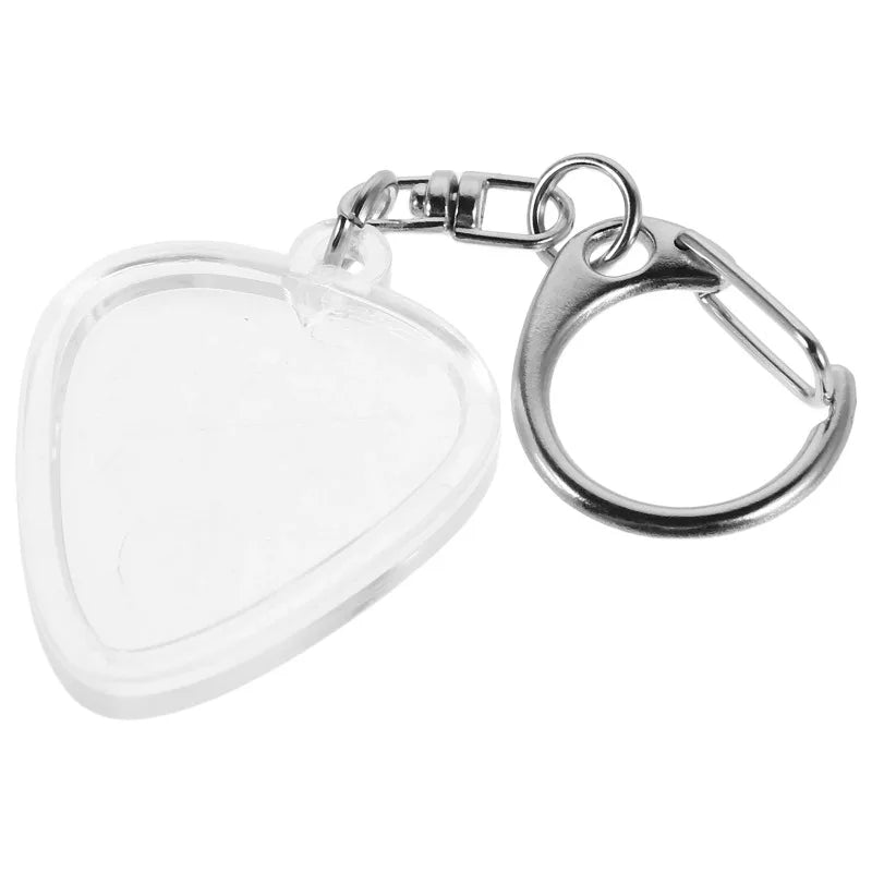 Guitar Pick Collection Box Clear Holder Keyring Bag Heart Shaped Picks Size Case Musical Accessories Guitarists Storage Key Ring