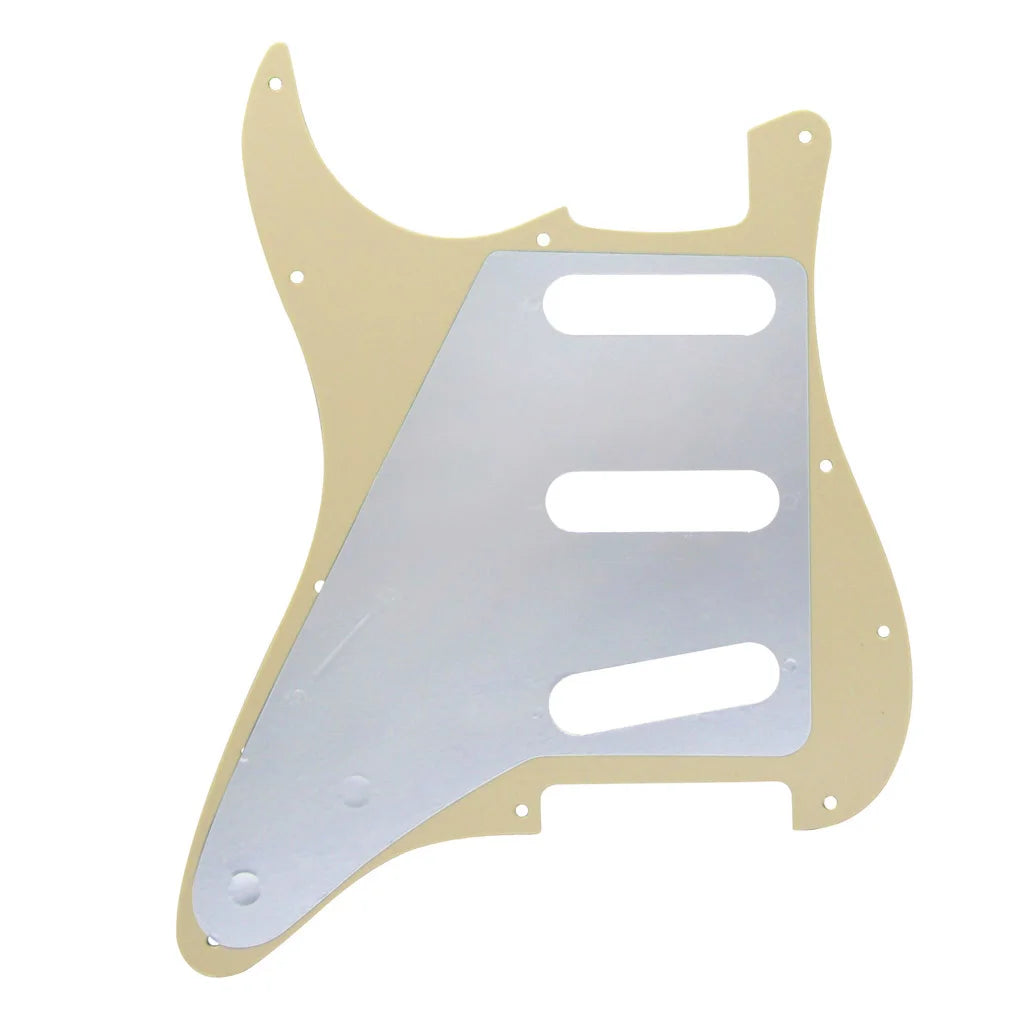 FLEOR ST SSS Electric Guitar Pickguard 11 Hole Scratch Plate & Back Plate & Screws, 13 Colors Choose