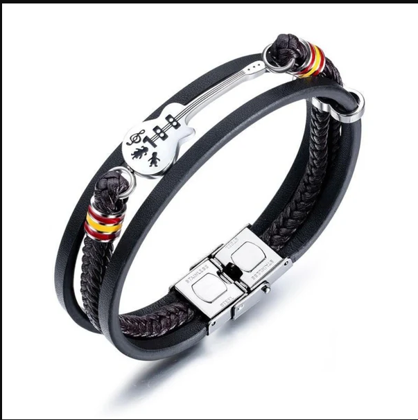 Fashionable and Creative Guitar Leather Braided Bracelet