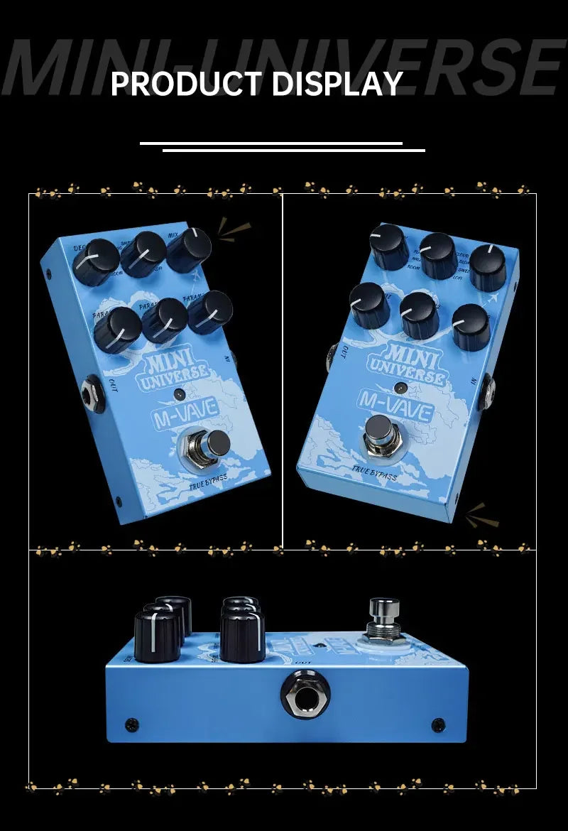 M-VAVE MINI-UNIVERSE Electric Guitar Reverb Effects Pedal  9 Reverb Effects Room/Shimmer/Lofi/Spring Reveb Guitar Pedal