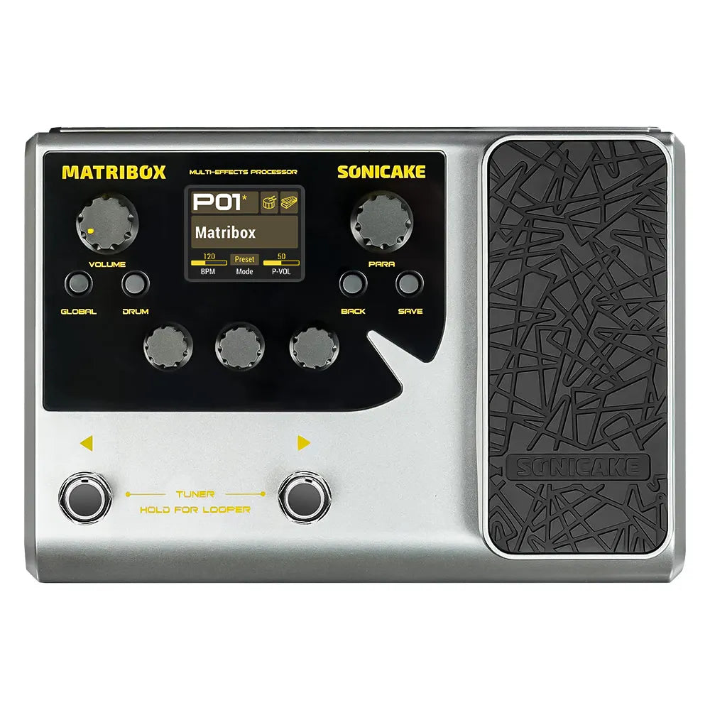 SONICAKE Matribox 140 Built-in Guitar/Bass/Acoustic Multi Effects Processor with Expression pedal Looper Modeling AMP QME-50