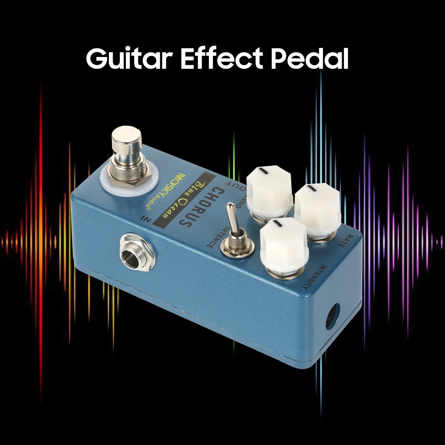 MOSKYaudio Blue Ocean Chorus Guitar Effect Pedal Chorus/True Bypass Rate + Blend + Intensity + Intence  Effect Pedal