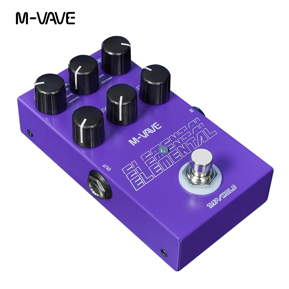 M-vave Elemental Digital Delay Pedal 9 Different Delay Guitar Effects Delay Guitar Pedal Supporr for TAP and HOLD Mode