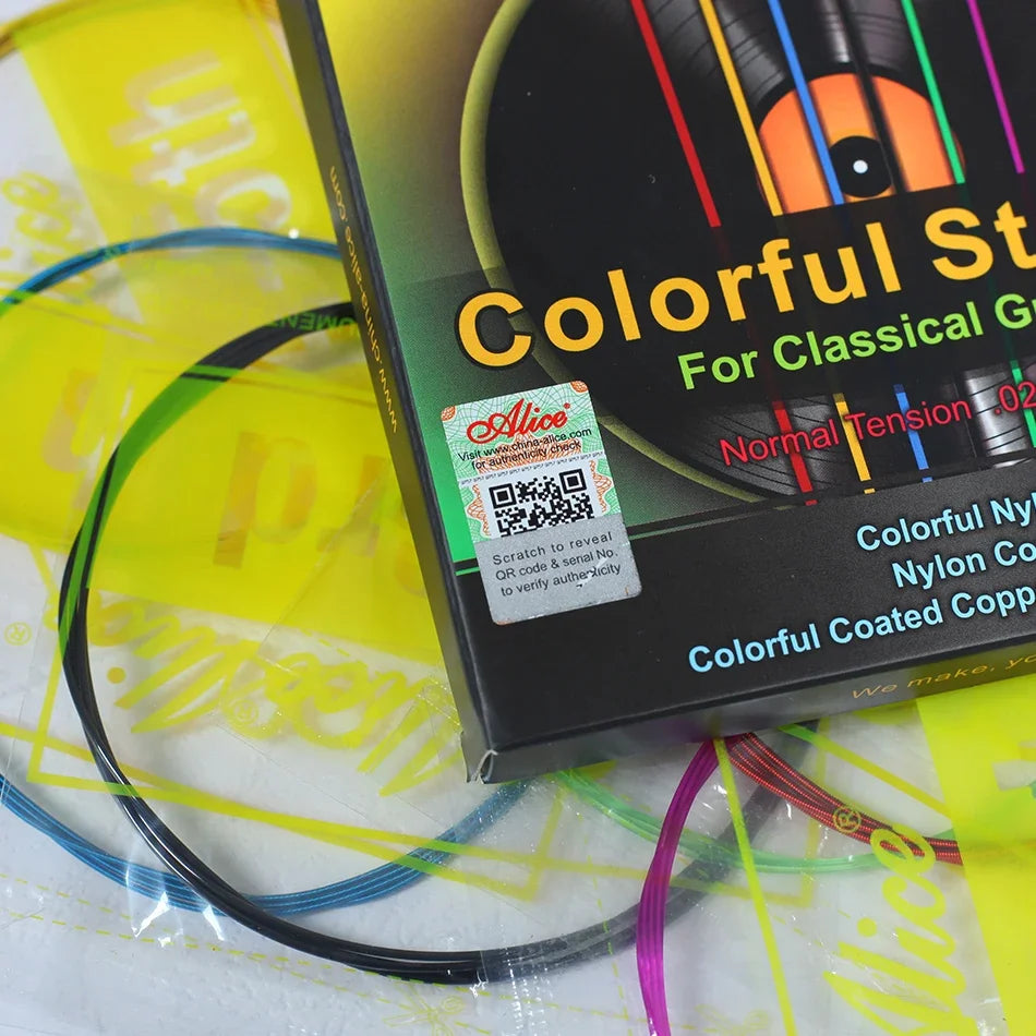 Alice AC107C Colorful Classical Guitar Strings Colorful Nylon Colorful Coated Copper Alloy Wound Normal Tension 028-043 inch