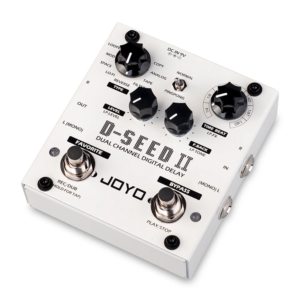 JOYO D-SEED II Digital Delay Guitar Pedal Dual Channel Stereo Effect 2-Second Looper Preset Memory 8 Delay Modes