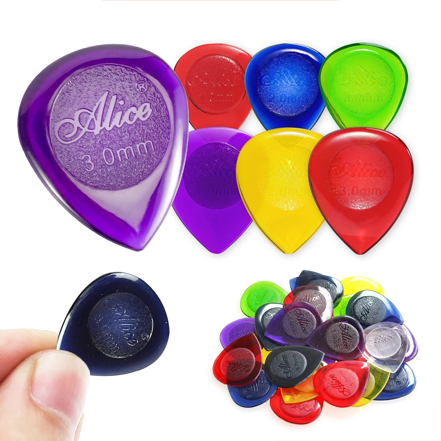 5/10pcs Guitar Picks Water Droplet Shape Acoustic Electric Bass Plectrum Mediator 1/2/3mm Fast Picking Guitar Accessories TMZ