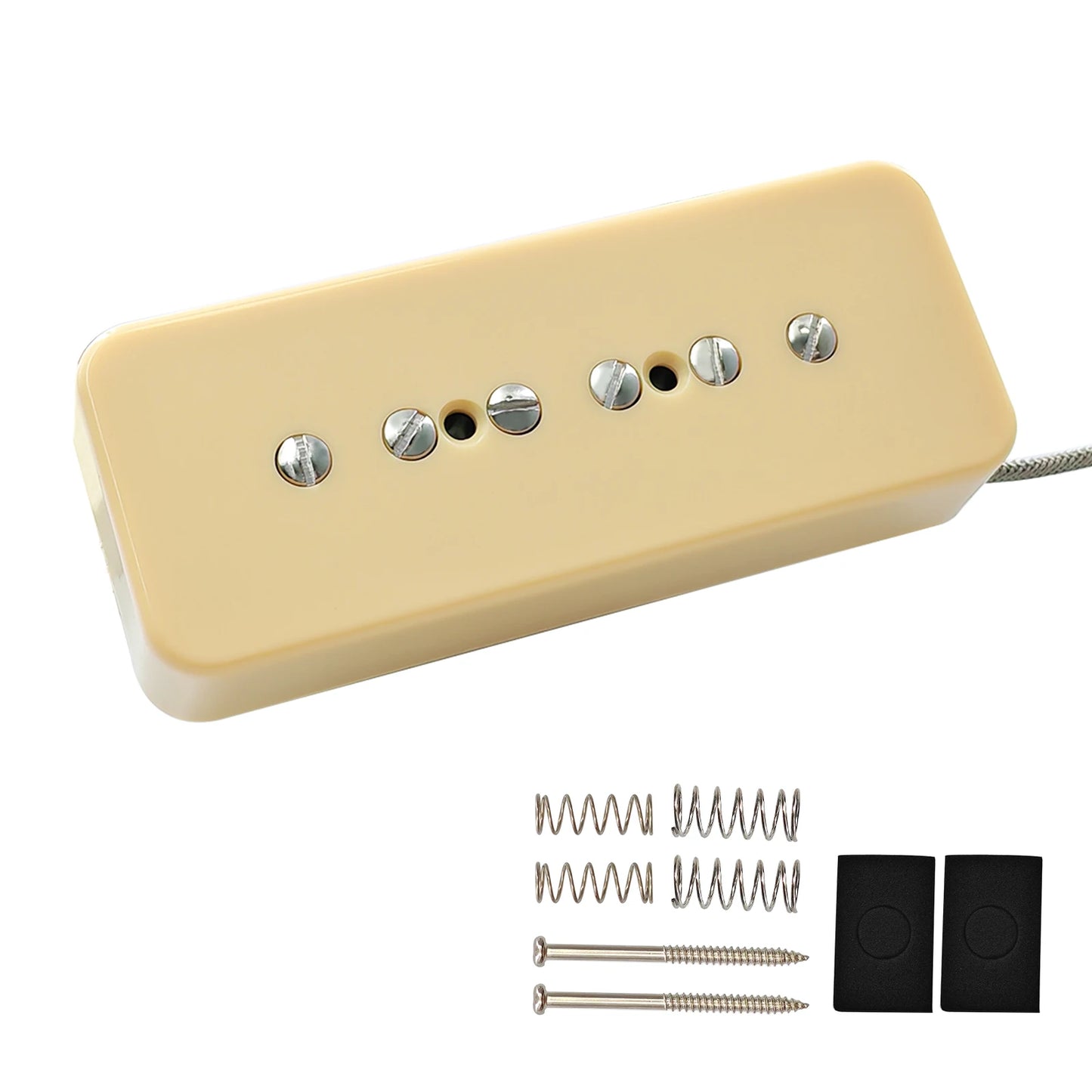 Phrilam ProP90-BLA High output Alnico5 P90 Soapbar Single Coil Pickup for Les Paul LP SG Electric Guitar Neck Bridge Pickups Set
