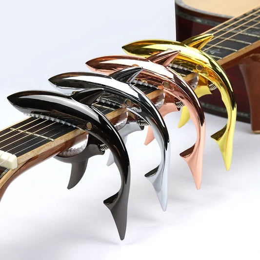 1PC Metal Shark Capo Acoustic Guitar Electric Guitar Tone Variation Clip Bass Bridge Zinc Alloy Musical Instrument Accessories
