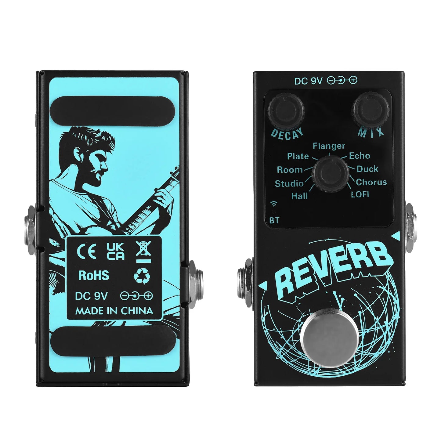 Guitar Effects Pedal Digital Reverb Guitar 9 Different Reverb Guitar Effect Pedal Wireless Accompaniment DECAY/MIX Luminous
