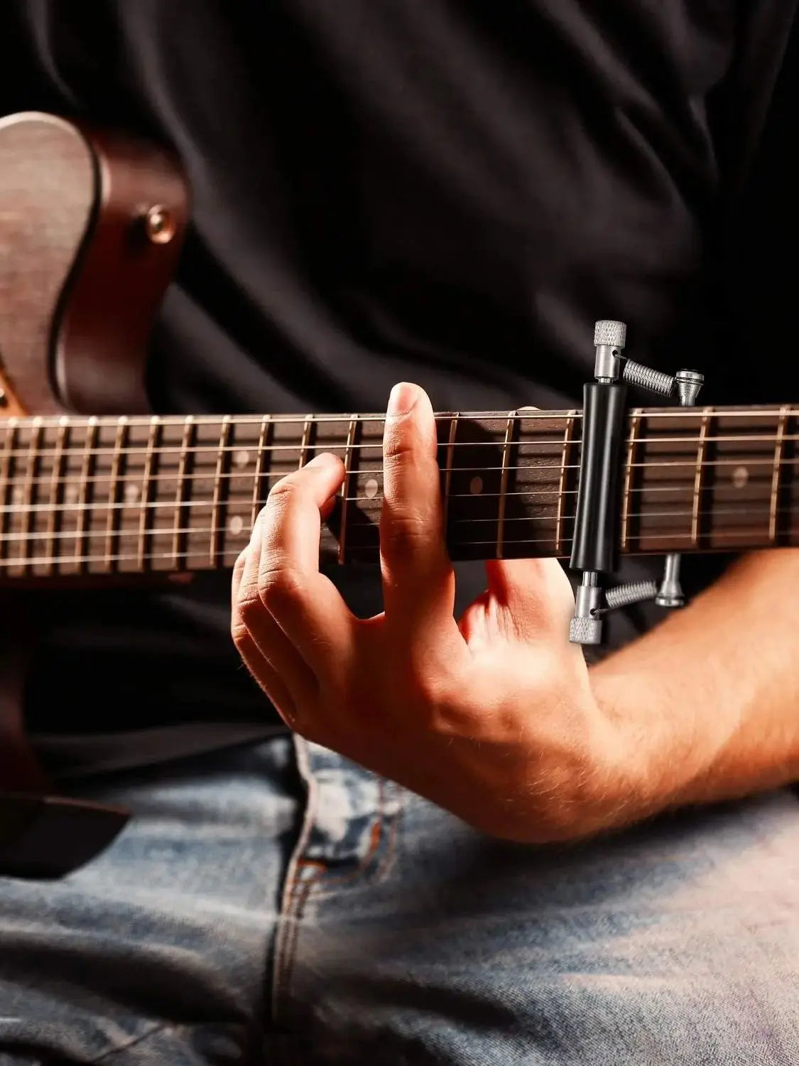 Rolling Guitar Capo  Sliding Capo for Effortless.Tuning Musician's Slide Switch 0.96mm  colorful guitar pick set is available