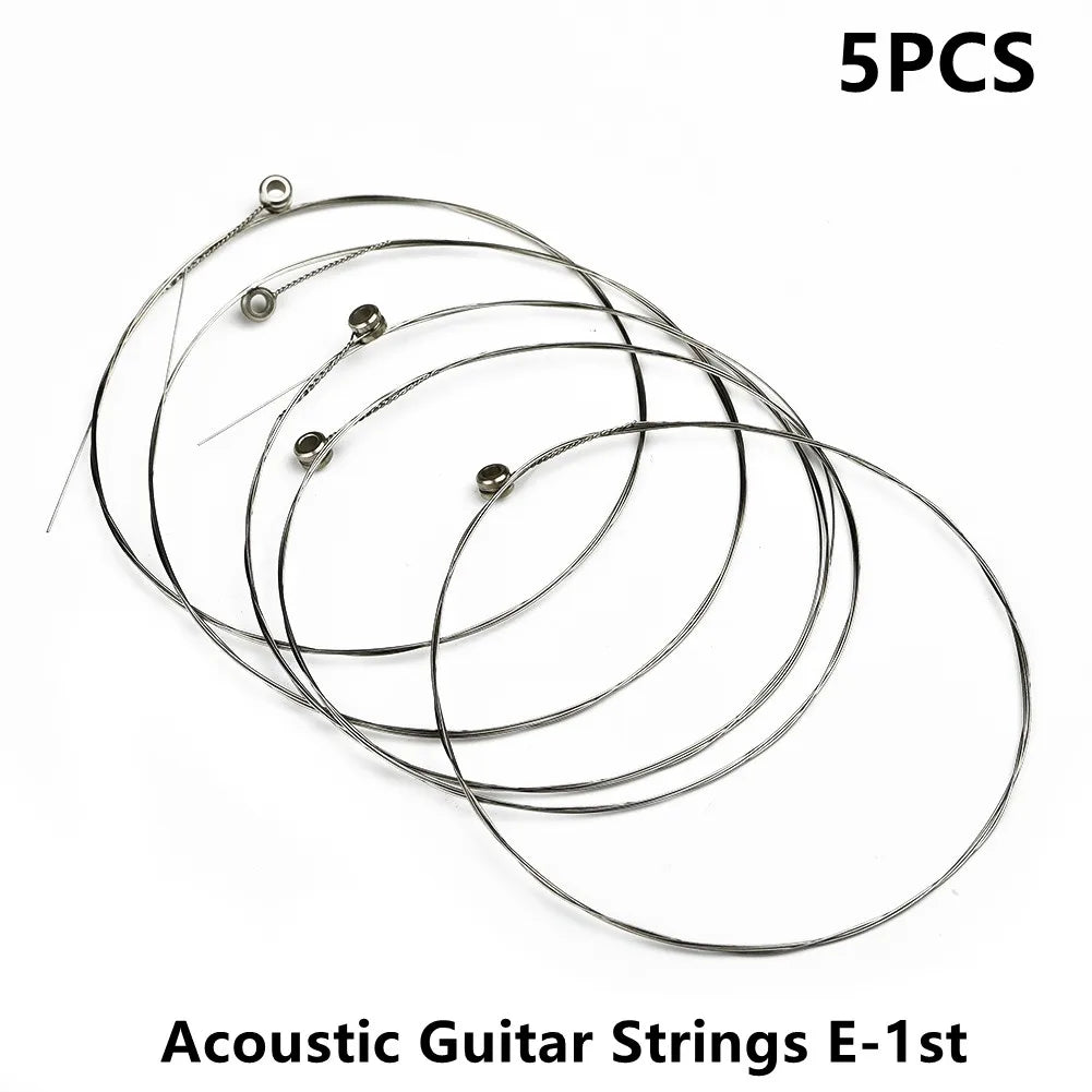 5Pcs Single Guitar Strings Acoustic Guitars Top 1st E Plain Steel Gauges 012 Replacement Musical Instrument Guitar Accessory