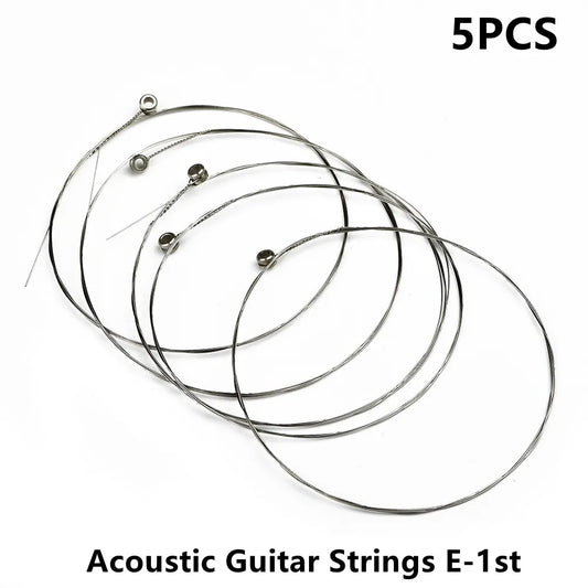 5Pcs Single Guitar Strings Acoustic Guitars Top 1st E Plain Steel Gauges 012 Replacement Musical Instrument Guitar Accessory