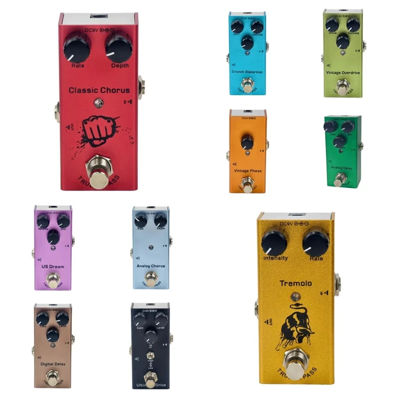 Hot Sale Electric Guitar Effects Pedal Metal Shell 10 Effects True Bypass DC 9V Adapter Powered for Multi Electric Guitars