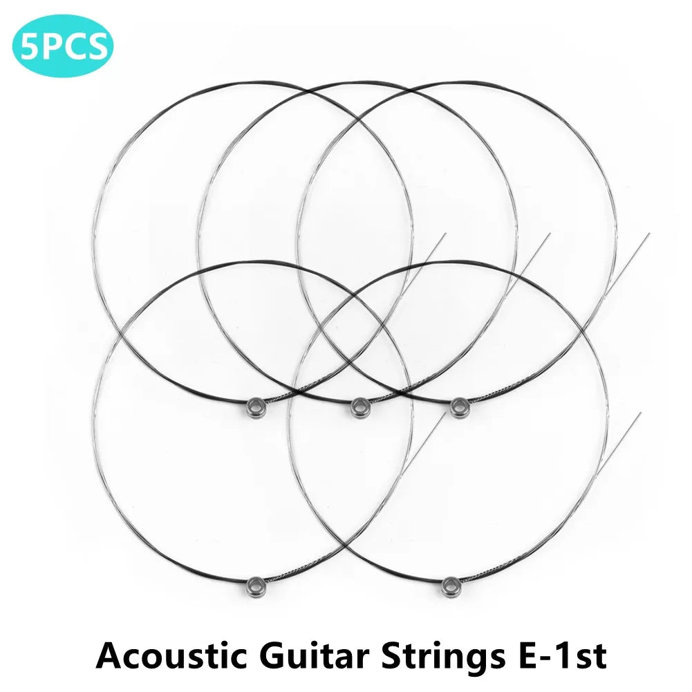5Pcs Single Guitar Strings Acoustic Guitars Top 1st E Plain Steel Gauges 012 Replacement Musical Instrument Guitar Accessory