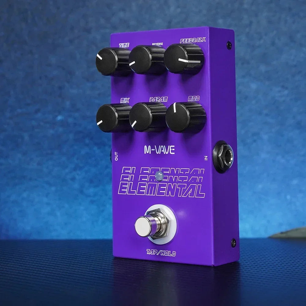 M-vave Elemental Digital Delay Pedal 9 Different Delay Guitar Effects Delay Guitar Pedal Supporr for TAP and HOLD Mode