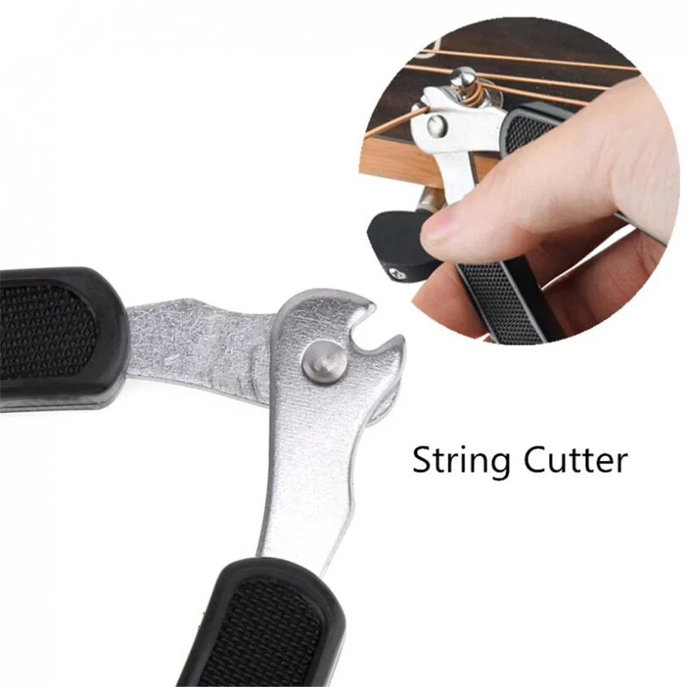 3-in-1 Guitar String Changer Tool - Winder/Cutter/Pin Puller for Bass, Acoustic Guitar, Fast String Change Accessories
