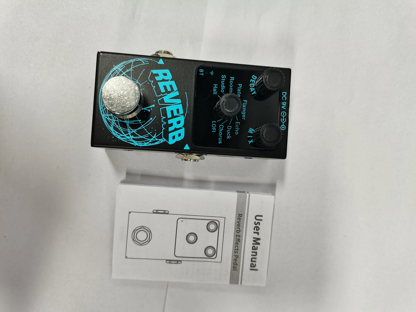 Guitar Effects Pedal Digital Reverb Guitar 9 Different Reverb Guitar Effect Pedal Wireless Accompaniment DECAY/MIX Luminous