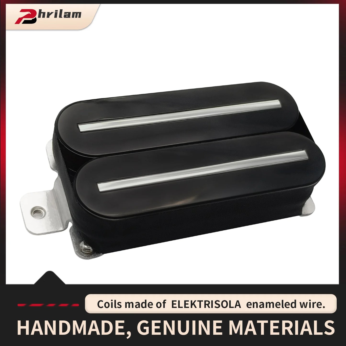 Phrilam Pro Super Power  Electric Guitar Hot Dual Rails Pickup Humbucker Pickup 14.1K Black Guitar Parts