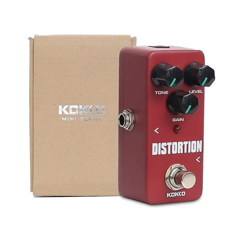 KOKKO Guitar Pedal Distortion Effect FDS2 Portable Aluminum Alloy Pedal Suitable for Electric Guitar, Bass, Guitar Accessories