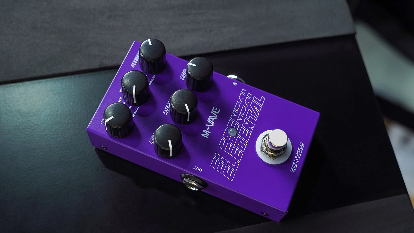 M-vave Elemental Digital Delay Pedal 9 Different Delay Guitar Effects Delay Guitar Pedal Supporr for TAP and HOLD Mode